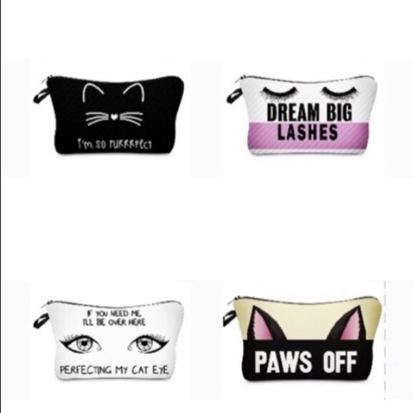 NEW "PURRRFECT" Padded Make-up Pouch Cosmetic Travel Bag the Perfect Size 5x8.5" - Picture 2 of 5